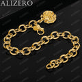 ALIZERO 18K Gold Bracelet Rose Flower Charms Bracelets For Woman Wedding Party Gift Fashion Fine Jewelry