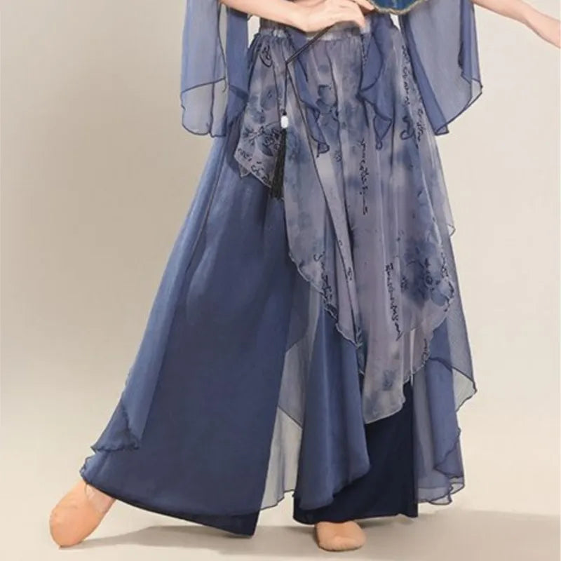 Classical dance costumes, ancient gauze clothes, elegant swinging skirts, Chinese dance performance , practice clothes for women