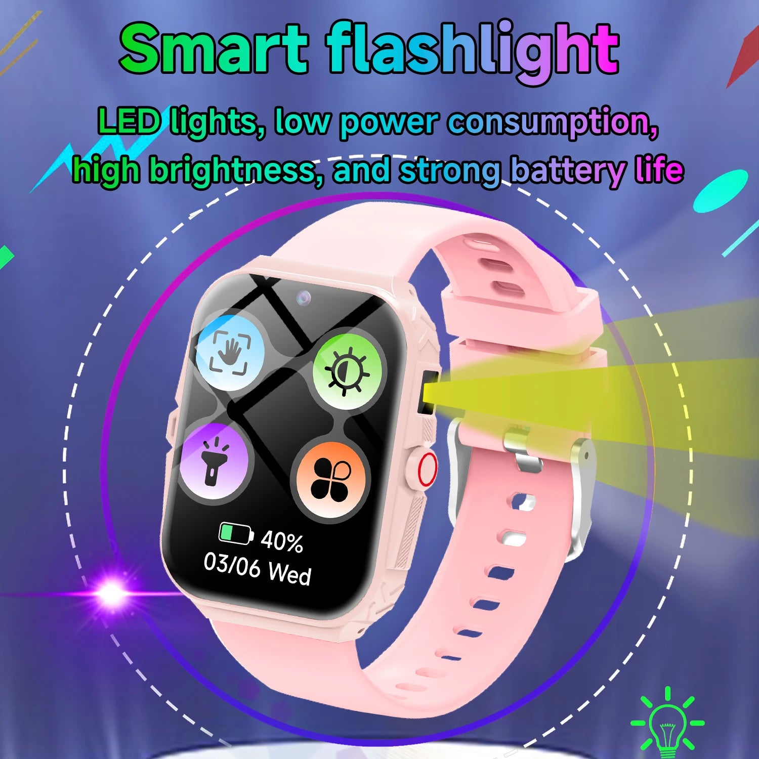 2026 New Smart Watch For Children HD Touch Screen Camera 18 Games Sleep Monitoring Alarm Clock Calculator Birthday Gift Boy Girl