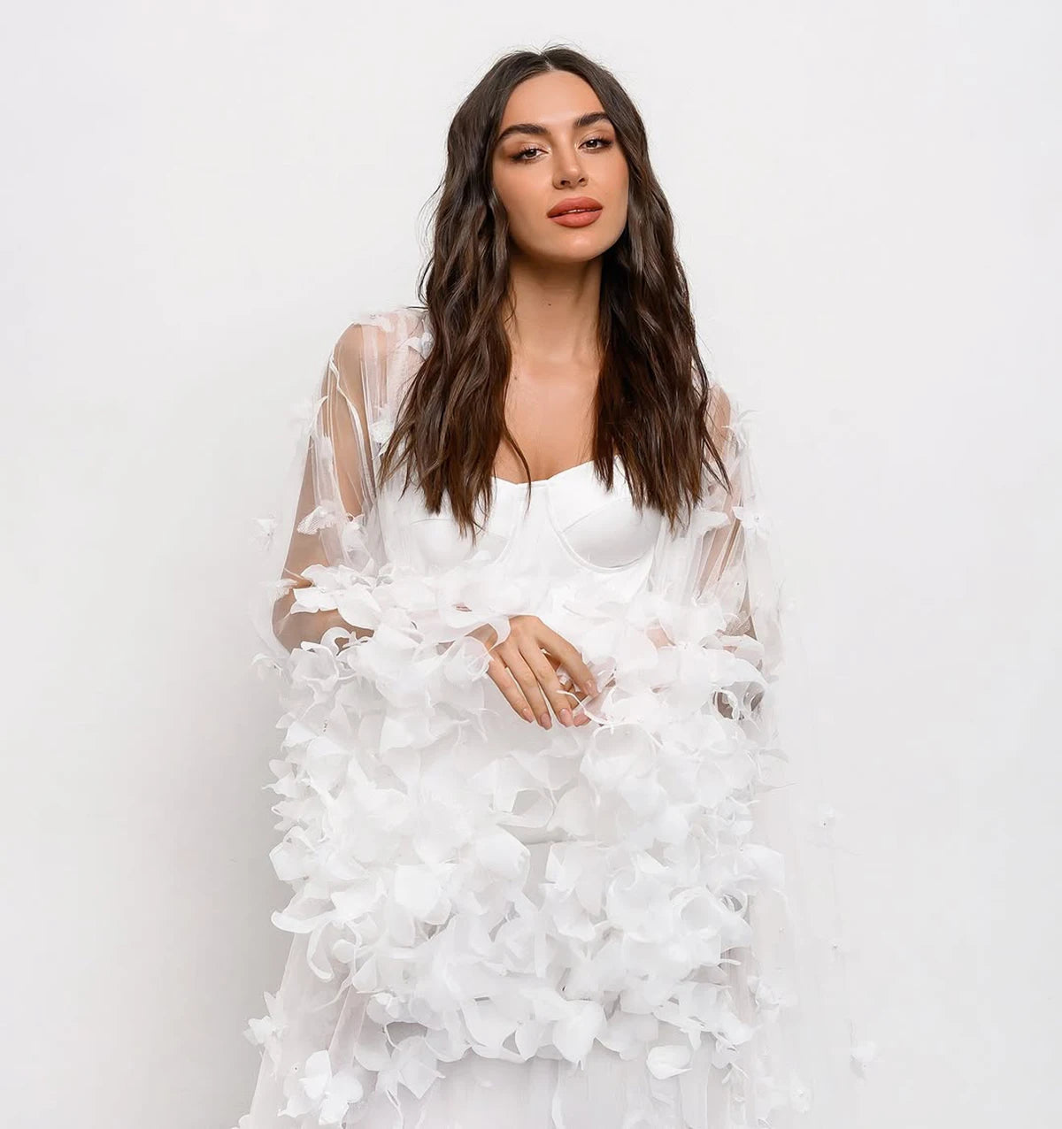 Modern Women Bathrobe Evening Dresses Nightgowns 3D Butterflies Loungewear Home Clothes Female Party Sleepwear Rayon Customized