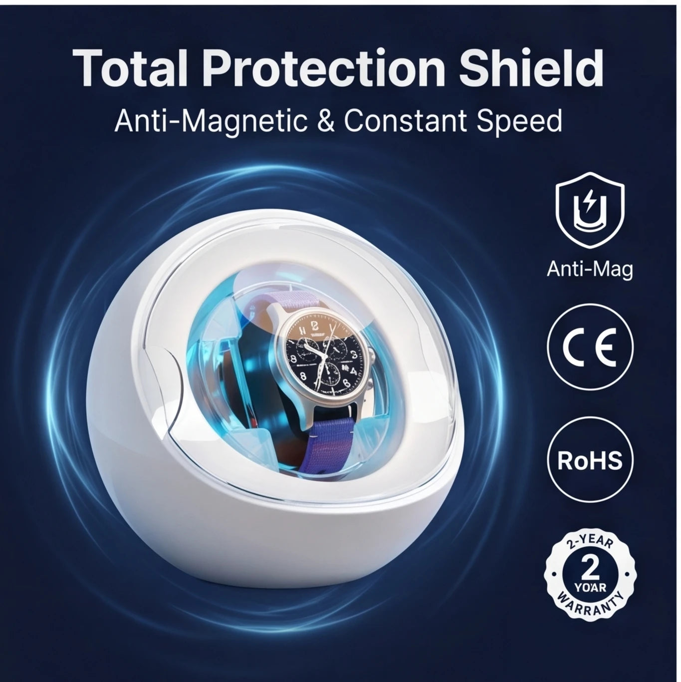 Watch Winder Automatic Mechanical Watch Rotator Silent Anti-Magnetic Motor USB Powered 1-2 Slots Storage Box
