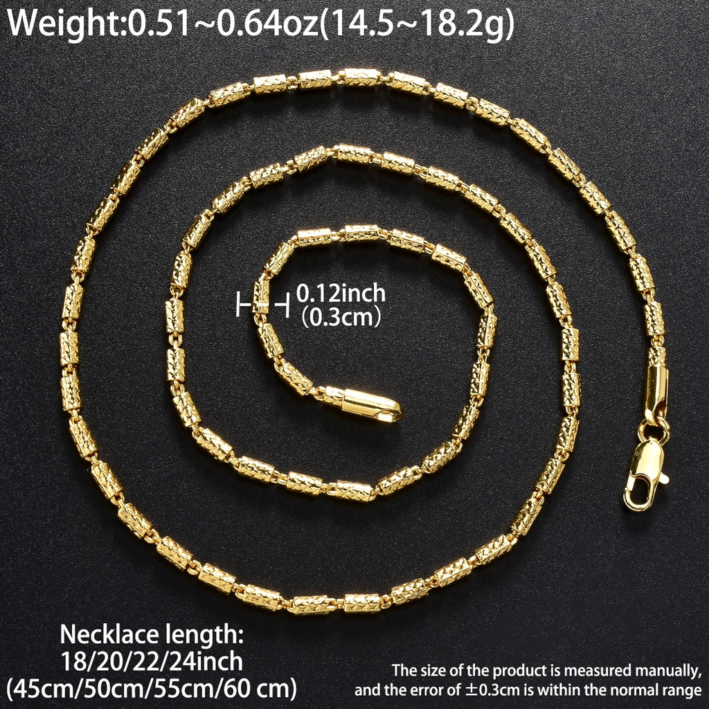 Trendy 18K Gold Plated Chain Necklace for Men Women Luxury Thick Cuban Link Jewelry Textured Design Statement Gift