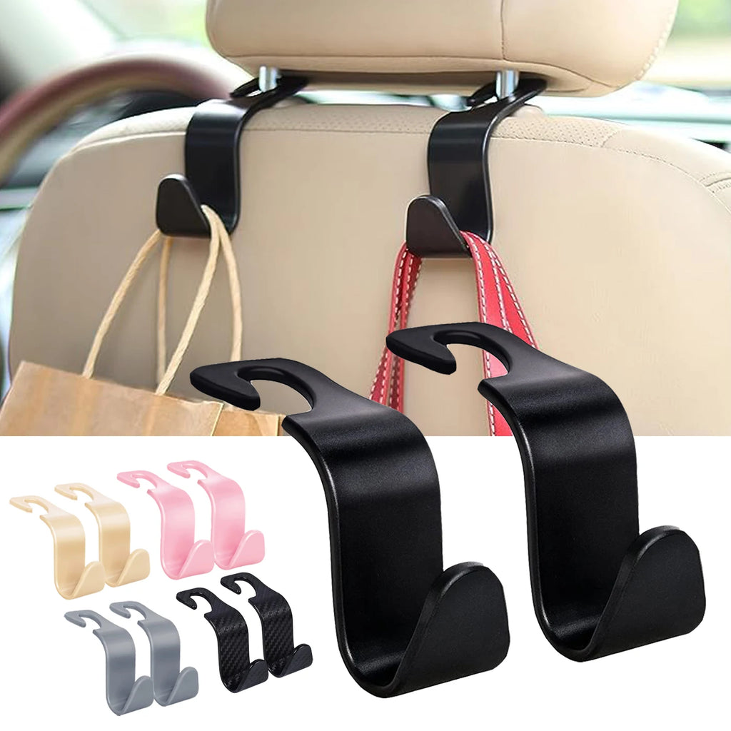 2pcs Universal Car Seat Headrest Hook Storage Hanger for Handbag Purse Coat Groceries