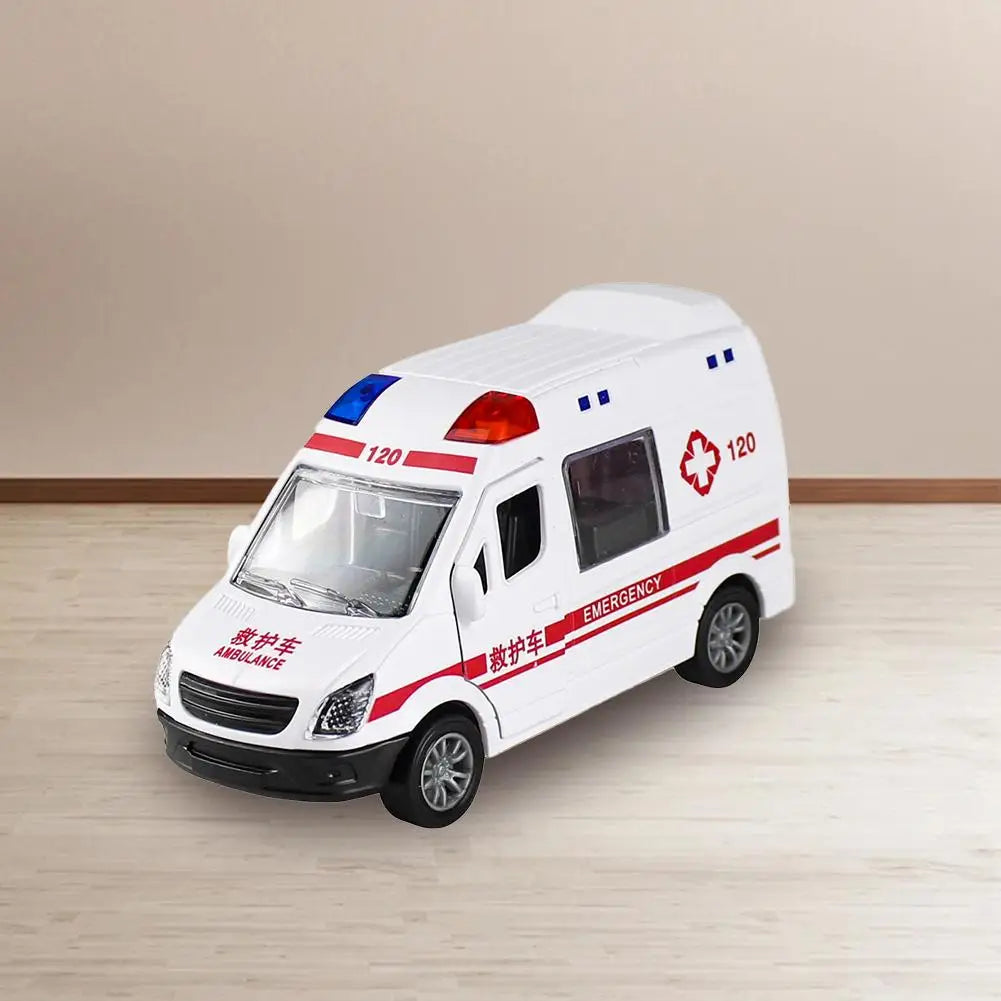 Children's Smooth Surface Coasting Toy Car Model:  Ambulance, Inertial Car battery needed