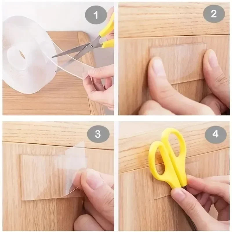 1/2/3/5M Nano Tape Tracsless Double Sided Tape Transparent No Trace Reusable Waterproof Adhesive Tape Cleanable Home