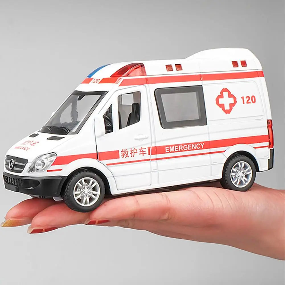 Children's Smooth Surface Coasting Toy Car Model:  Ambulance, Inertial Car battery needed