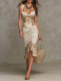 Women's Dress Dresses Hollow Out Bodycon Sleeveless Lace Up Shift Midi Dress Spring Summer