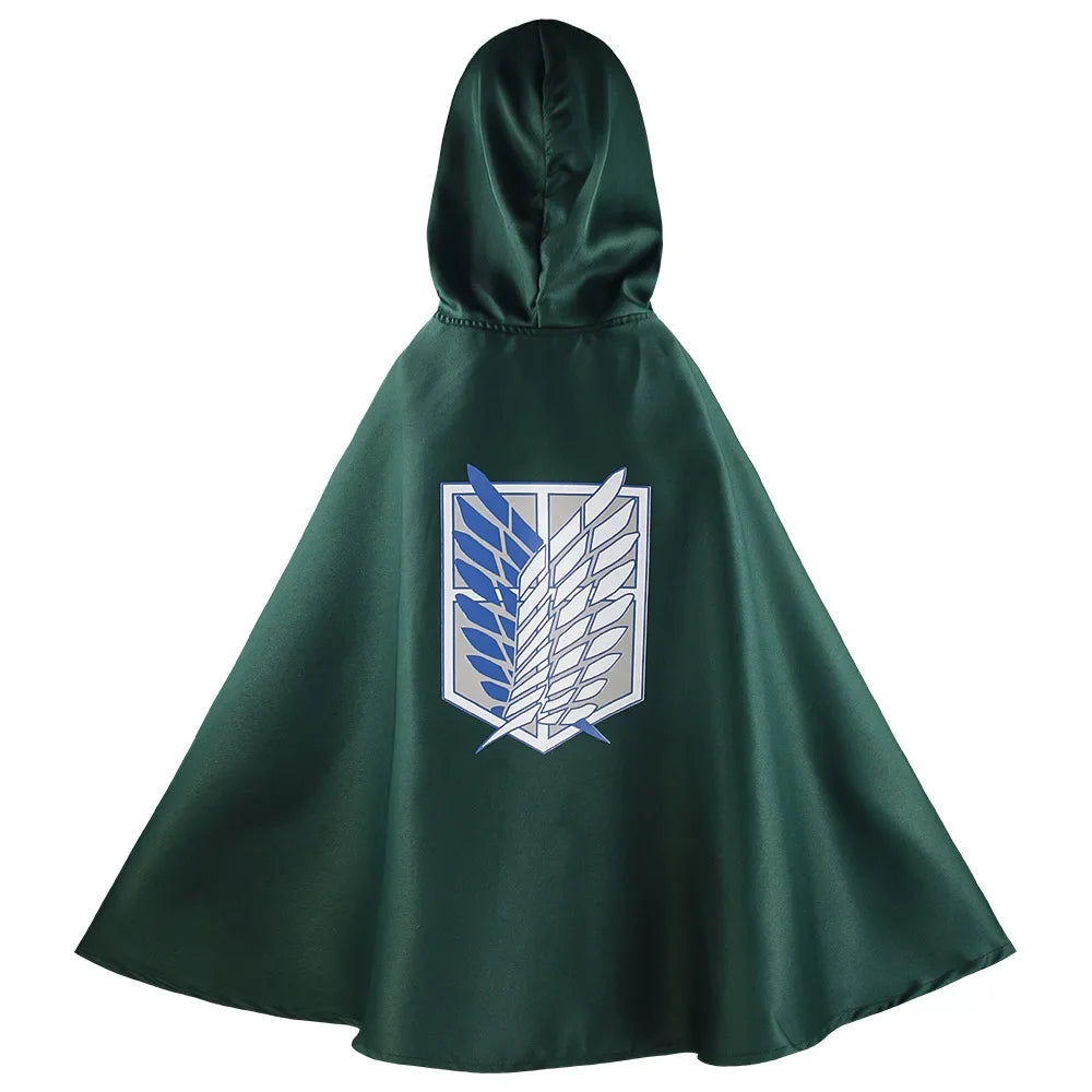 Adult Anime Attack on Titan Cosplay Costumes Giant Cloak with Hat Shingeki No Kyojin Scouting Legion Green Cape Mens Clothes