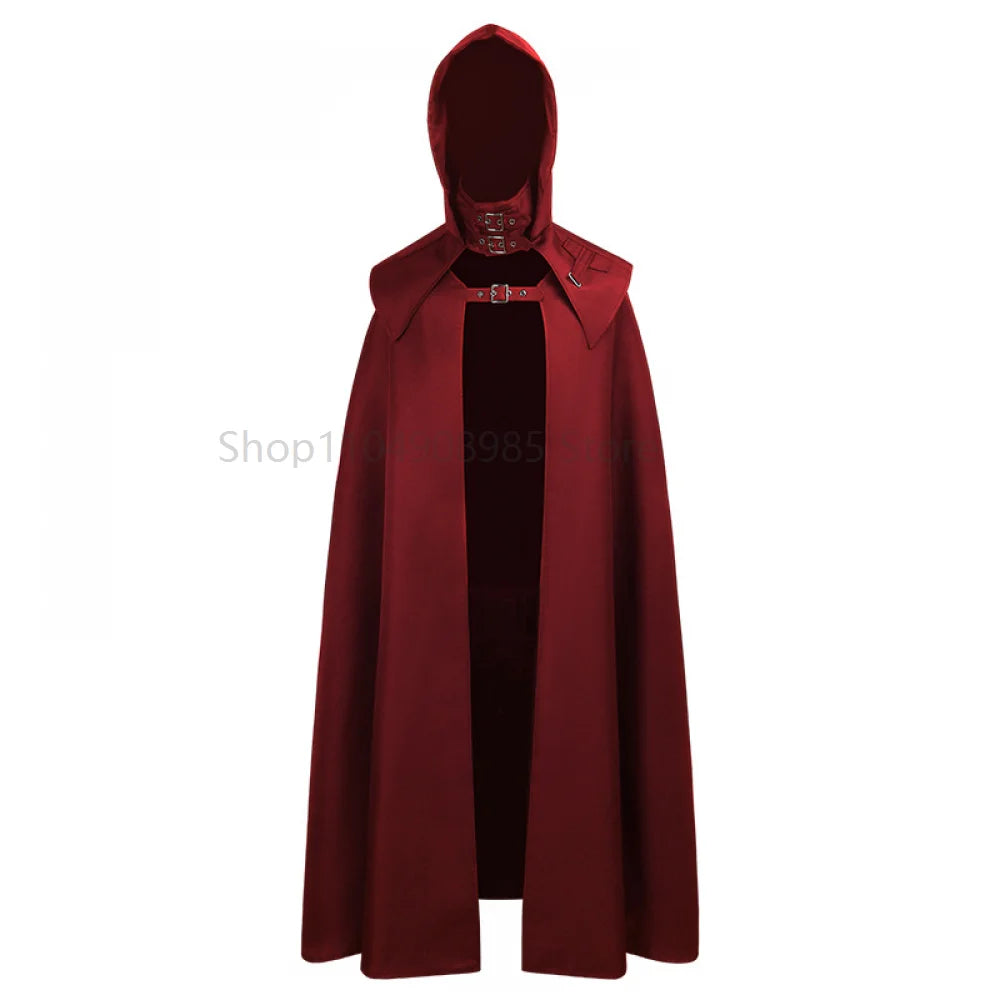 Medieval Cloak Men Women Hooded Cape Vintage Gothic Black Cloak Medieval Fantasy Viking Costume Halloween Cosplay Clothes
