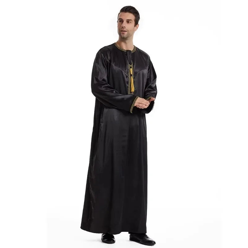 Muslim Men's Eid Al Fitr Dress Men Abaya Islamic Eid Al Fitr 2026 Ramadan Robe Saudi Muslims Wear Dubai Arabian Dress