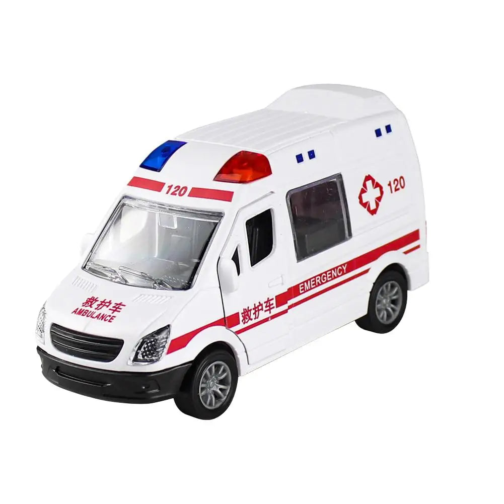 Children's Smooth Surface Coasting Toy Car Model:  Ambulance, Inertial Car battery needed