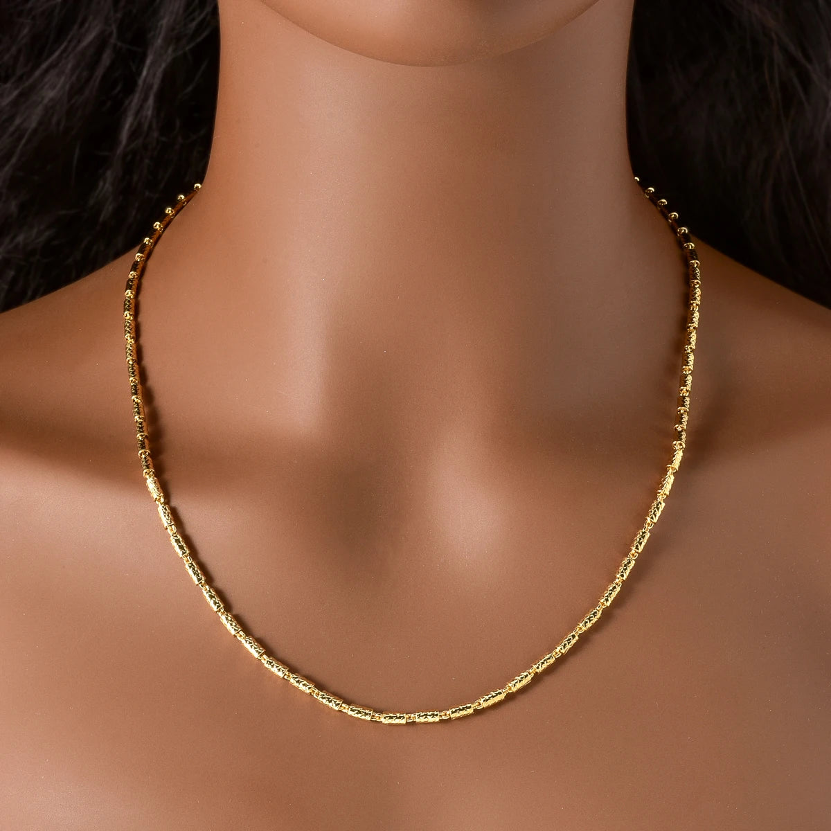 Trendy 18K Gold Plated Chain Necklace for Men Women Luxury Thick Cuban Link Jewelry Textured Design Statement Gift