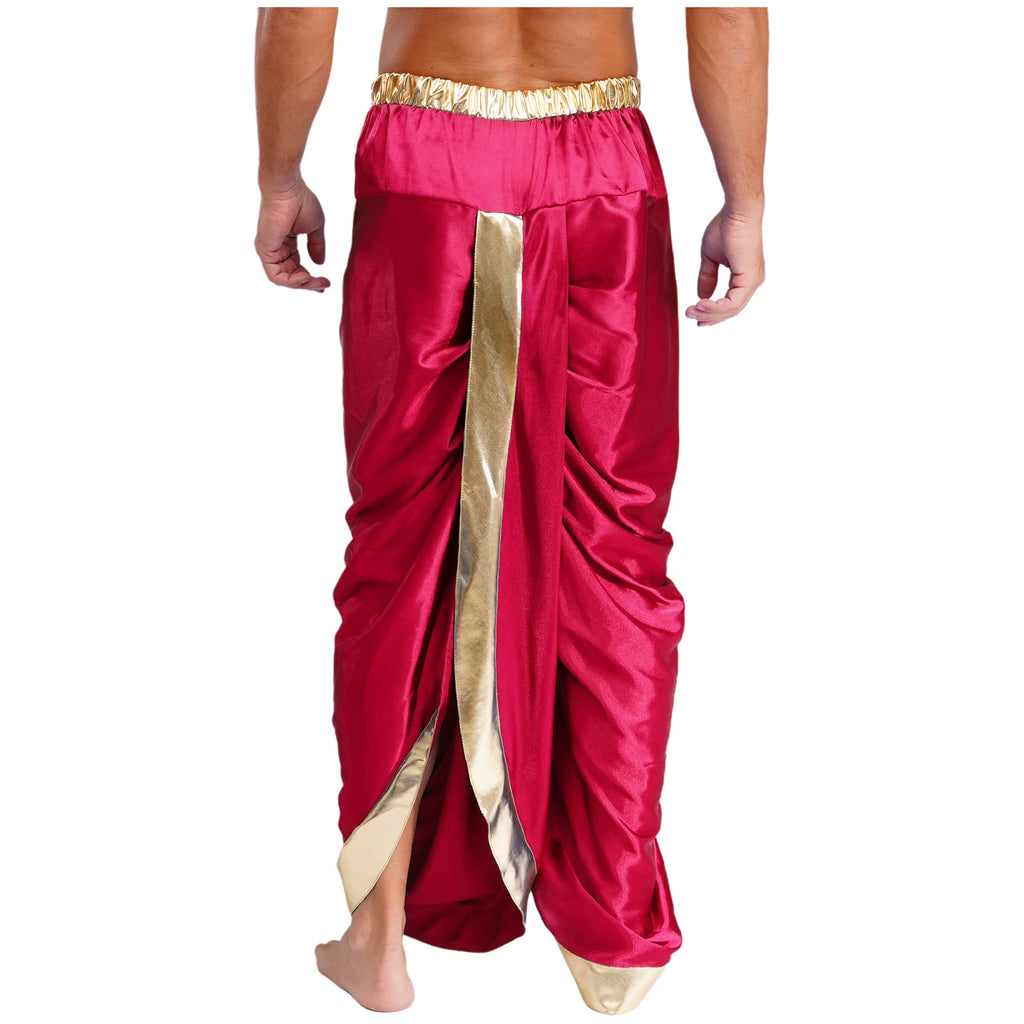 Ready to Wear Dhoti for Men Readymade Dhoti Pants with Dupatta Males Indian Traditional Trousers Festival Party Dress Up Costume