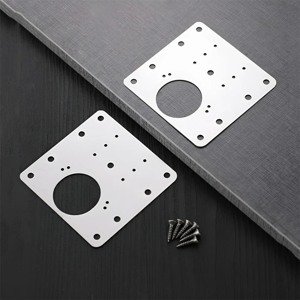 Cabinet Hinge Repair Plate Kit Kitchen Cupboard Door Hinge Mounting Plate with Holes Flat Fixing Brace Brackets House Hold Tools