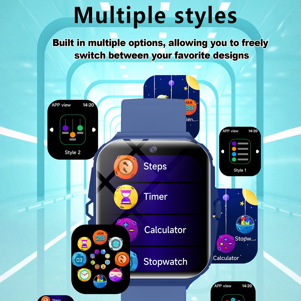2026 New Smart Watch For Children HD Touch Screen Camera 18 Games Sleep Monitoring Alarm Clock Calculator Birthday Gift Boy Girl