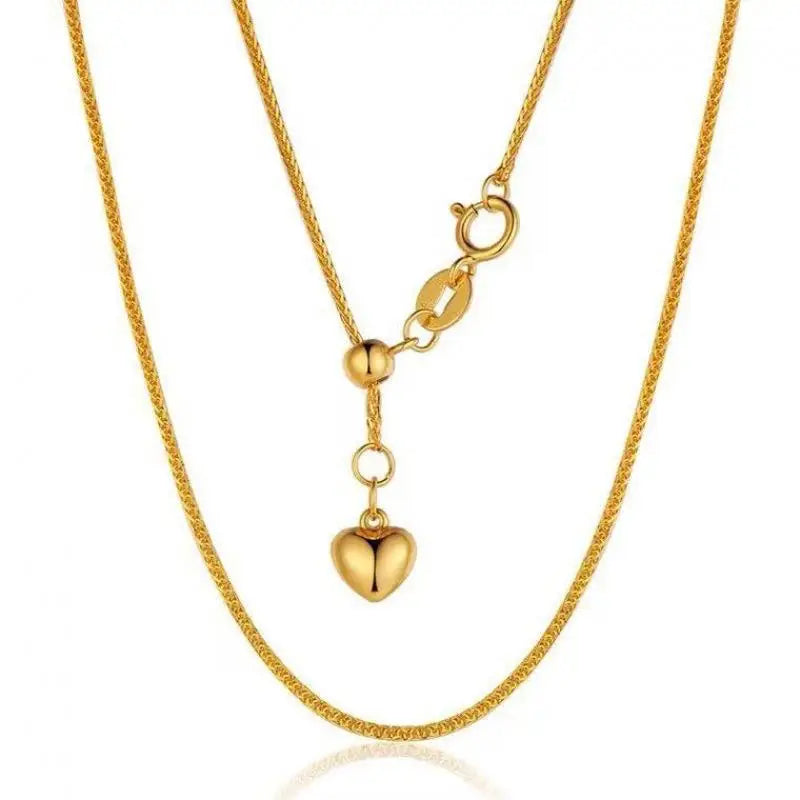 Real 18K Gold Women's Necklace AU750 Chopin Chain Choker Festival Great Gift New Fashion Simple Style Fine Jewelry