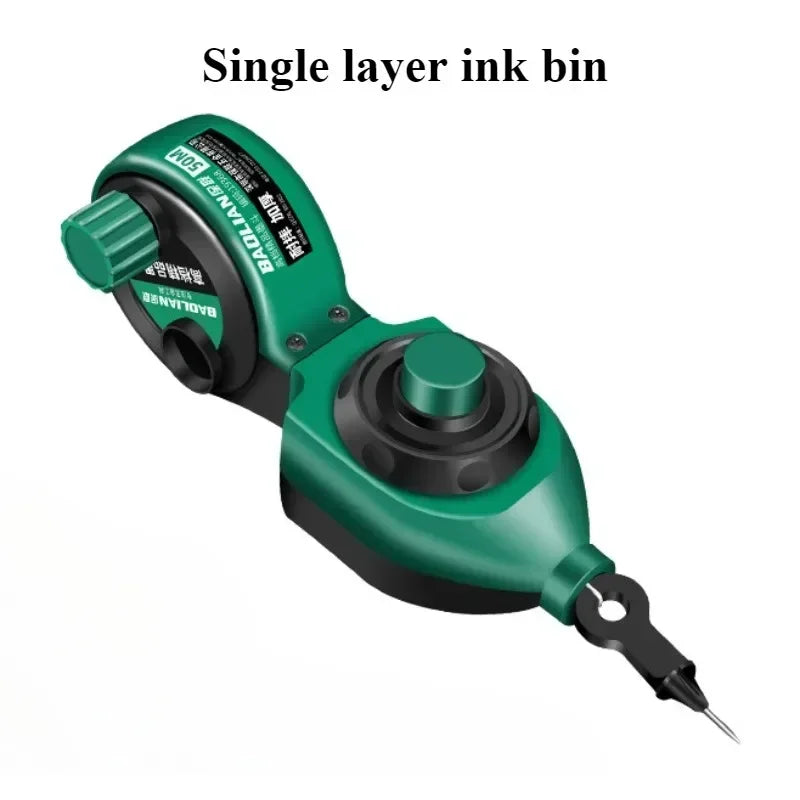 Construction Site Chalk Line Tool Woodworker'S Hand-Cranked Retractable Chalk Line Portable Spirit Level Line Marking Tool