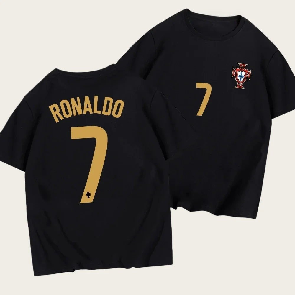 Short-sleeved T-shirt, made of pure cotton, loose and semi-sleeved, suitable for summer, soft and comfortable