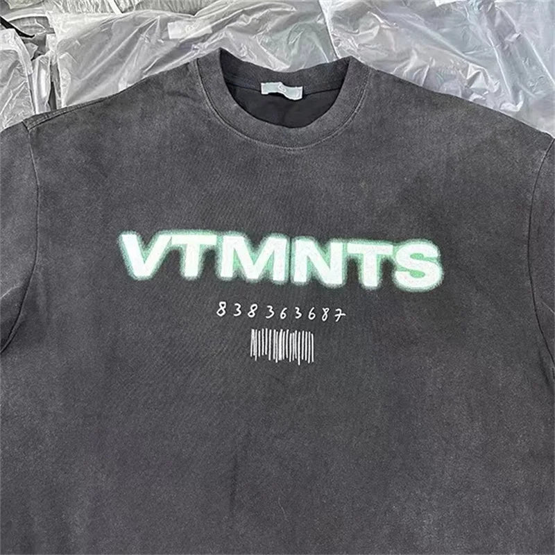 Beautiful Washed Black T Shirt Letter Print Mens Womens Best Quality 2024ss Summer Style Loose Street T-Shirt Tops