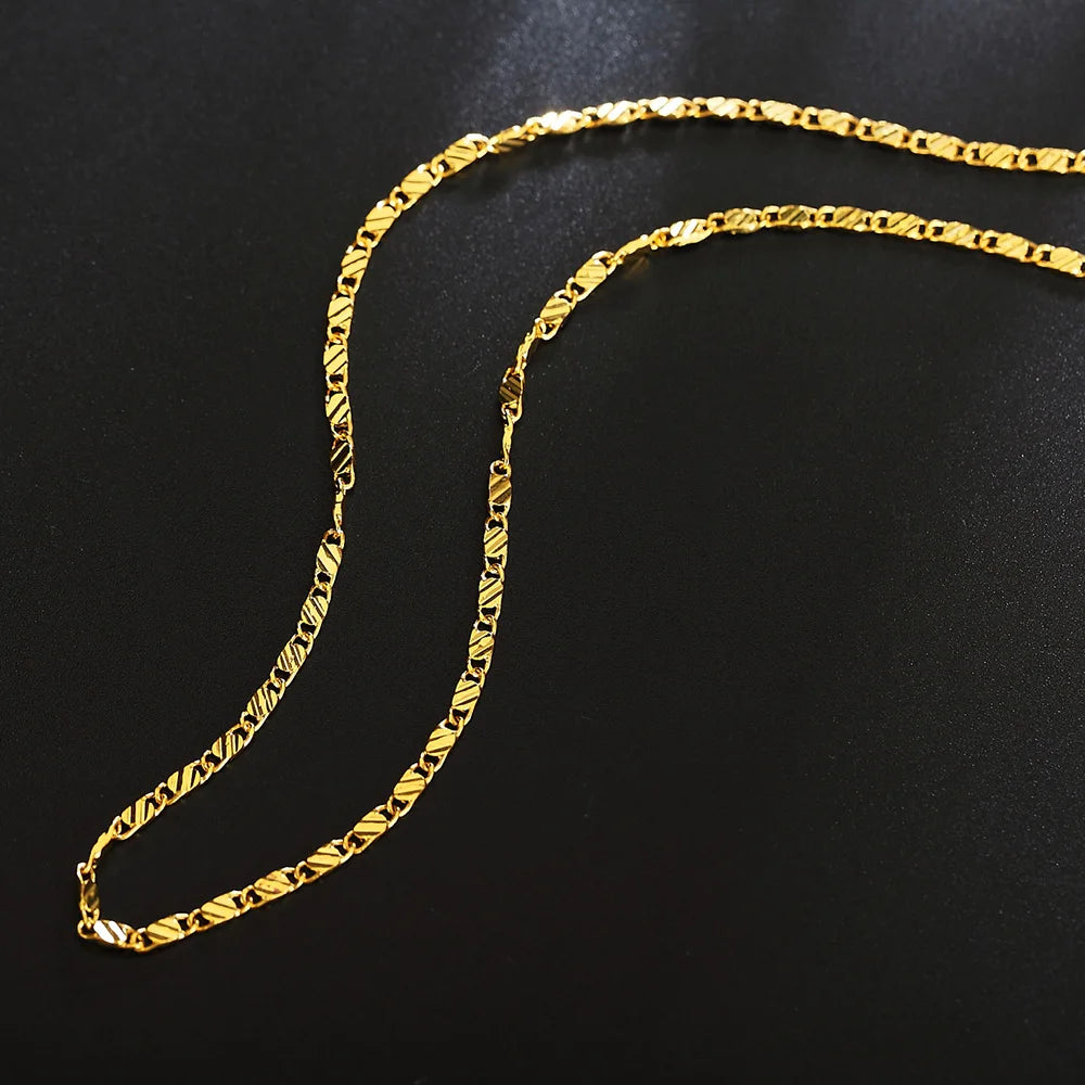 16-30inches wholesale 18K Gold Noble Beautiful fashion Elegant chain pretty men women Necklace Jewelry wedding gift