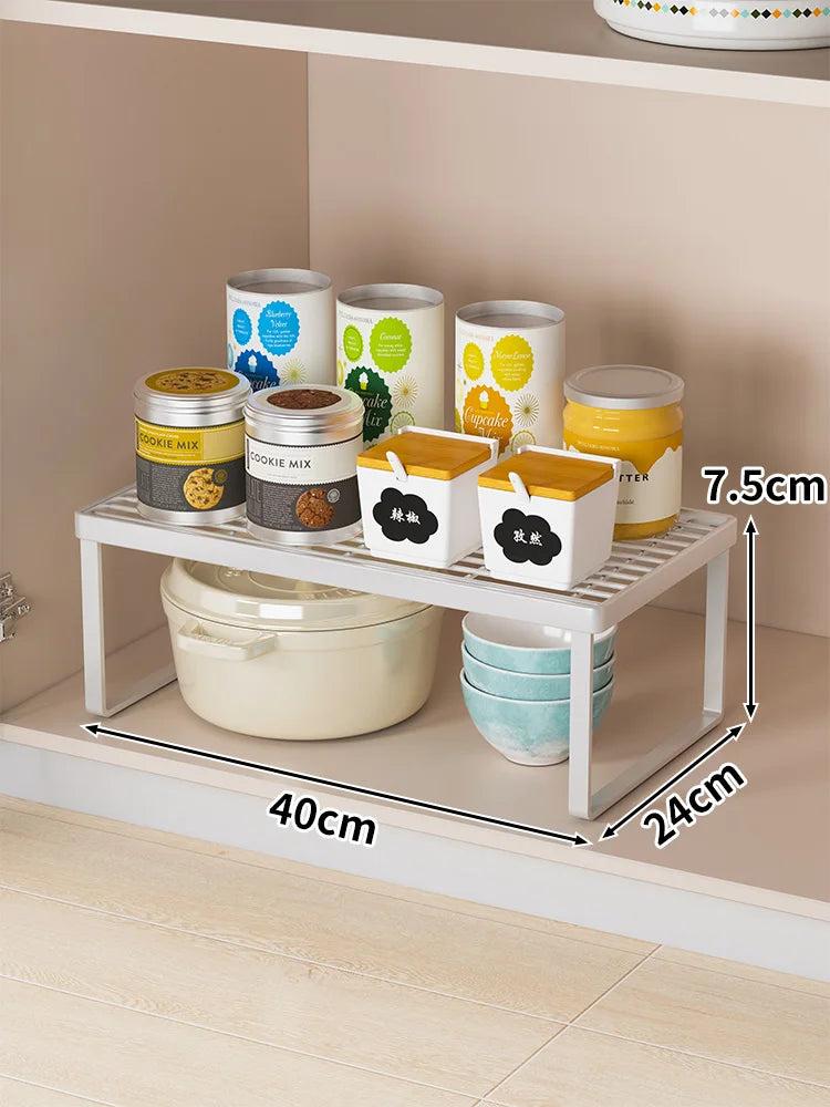 Kitchen Storage Rack Countertop Dish Pot Utensil Organizer Cabinet Inner Multi-layer Shelf Seasoning Tabletop Storage