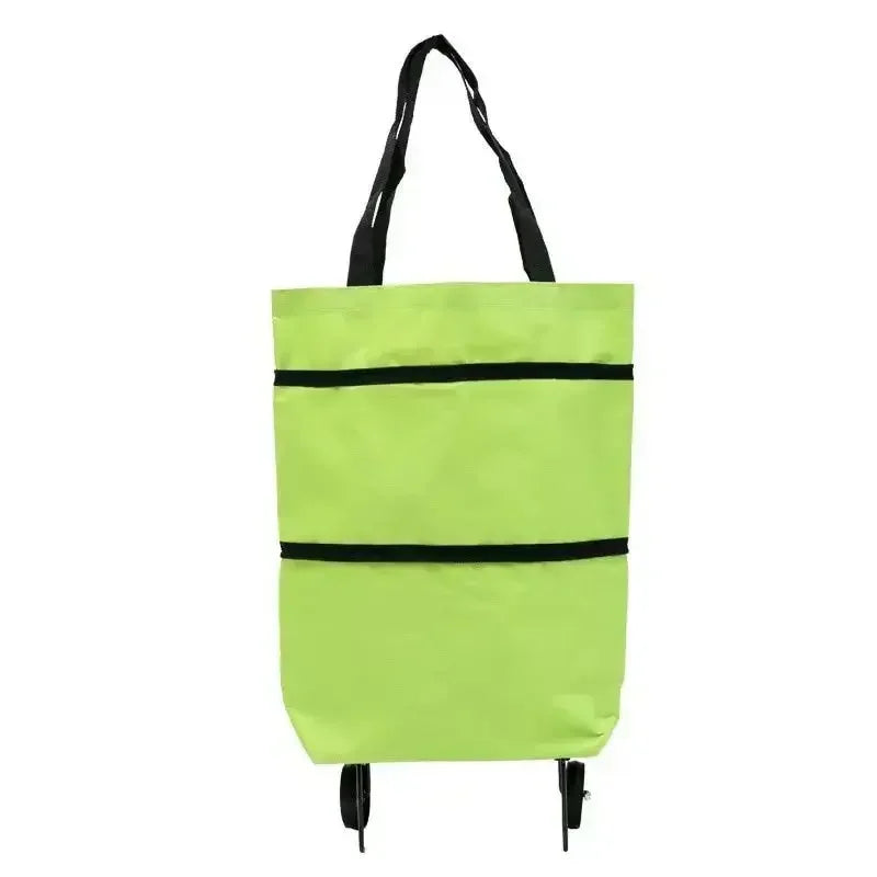 Foldable Shopping Bag with Wheels Lightweight Portable Hand Pull Cart for Groceries, Market & Package Pickup