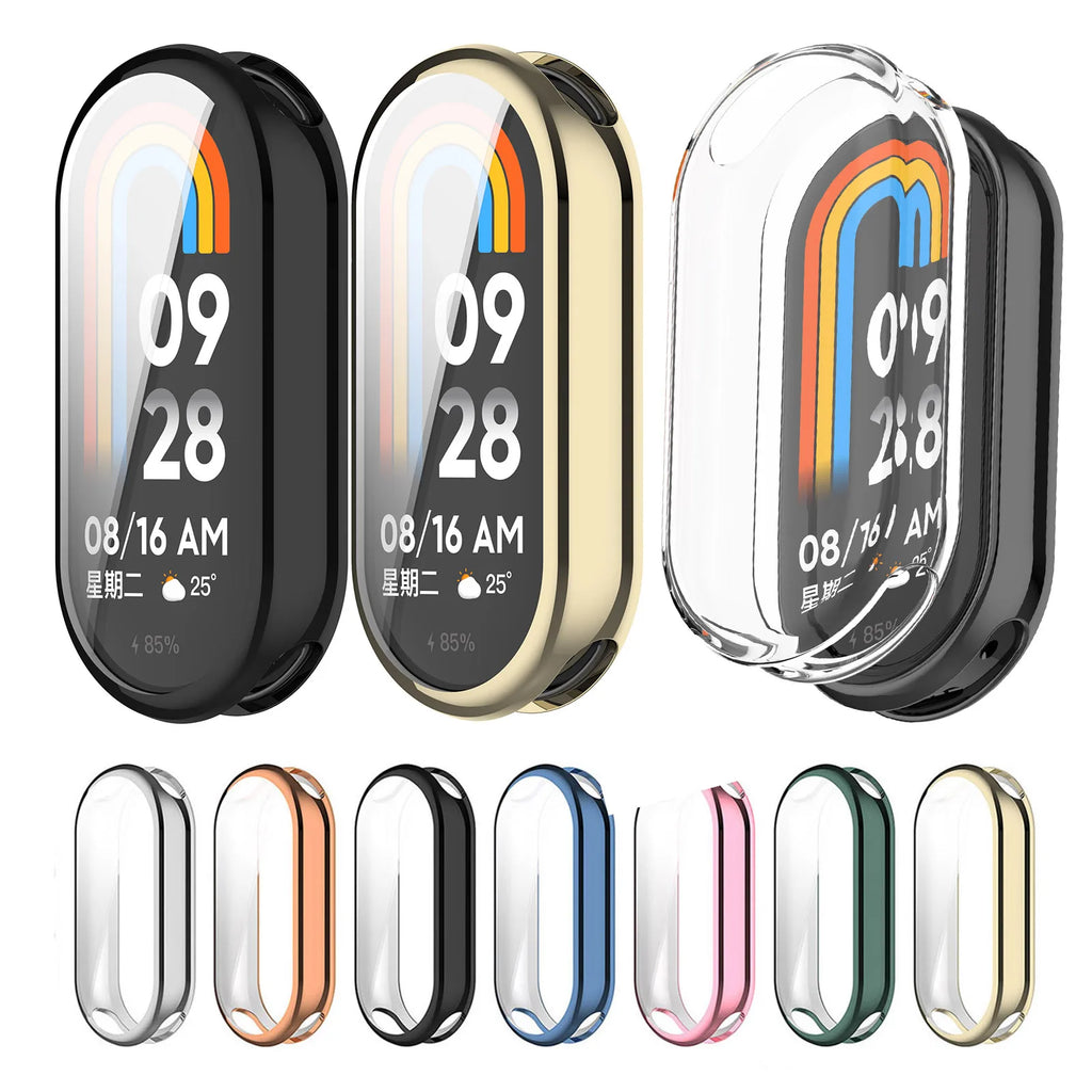 Soft TPU Case For Xiaomi Mi Band 10/9/8 NFC Full Screen Protector Shell Bumper Cover