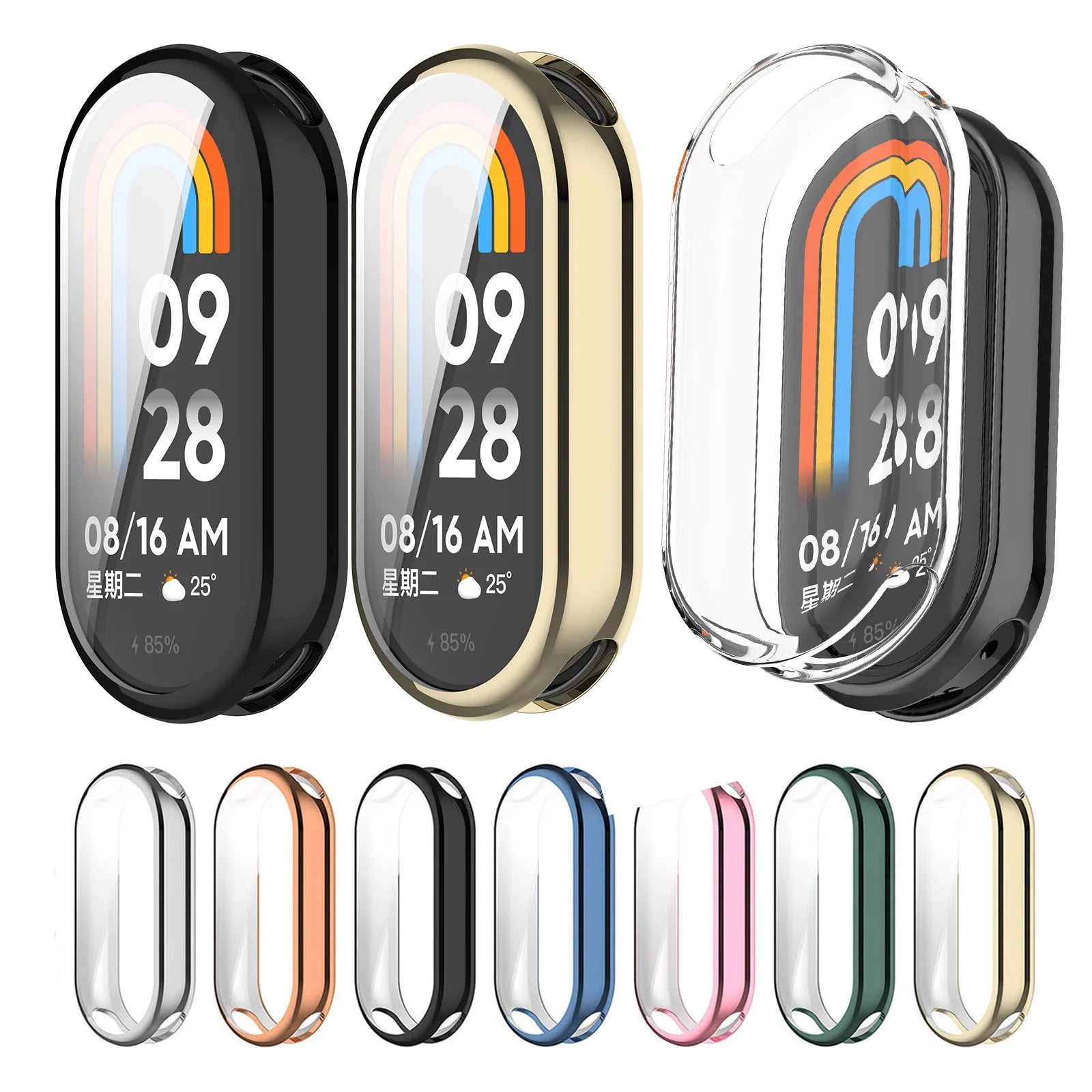 Soft TPU Case For Xiaomi Mi Band 10/9/8 NFC Full Screen Protector Shell Bumper Cover