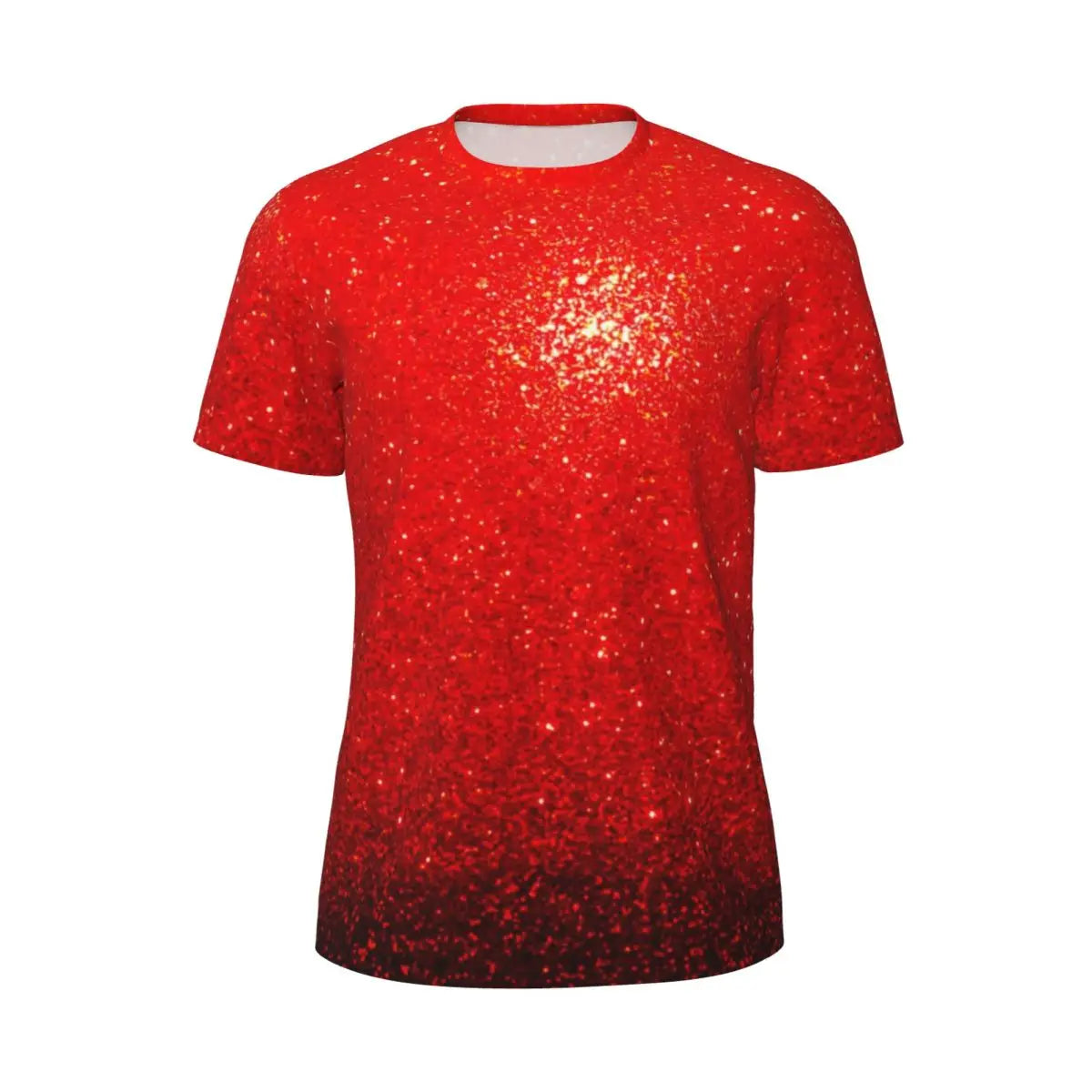 Sports T Shirt For Men Metallic Print T-Shirts Popular Sparks Of Red Summer Tees O Neck Y2K Retro Graphic Tops Gift