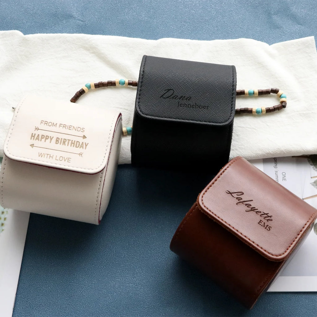 Custom Watch Roll Watch Travel Case Personalized Watch Case Leather Watch Box Engraved Travel Watch Box Men's Gfits for Women
