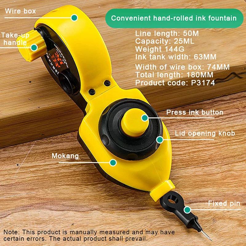 Construction Measuring Tools Ink Marker Duct Woodworking Chalk Ink Drawing Line Marker Carpenter Tools Wood Scriber Nylon Wire