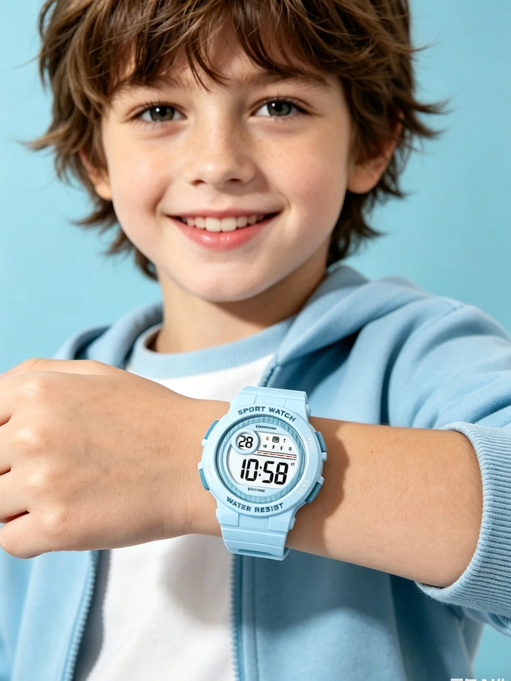 Children Watch Waterproof Digital Watch for Girls Boys Blue Electronic Sport Kid Watches Alarm Swimming Clocks Gifts