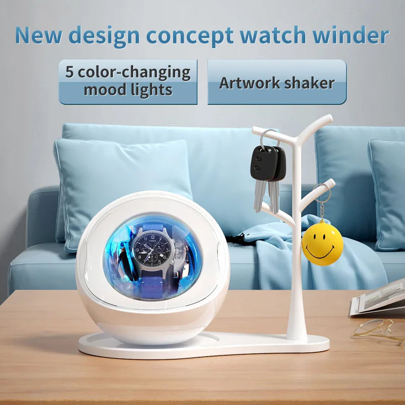 Watch Winder Automatic Mechanical Watch Rotator Silent Anti-Magnetic Motor USB Powered 1-2 Slots Storage Box