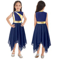 Teen Girls Modern Lyrical Ballroom Dance Performance Costume Sleeveless Asymmetrical Hem Dress Church Choir Worship Robe Gown