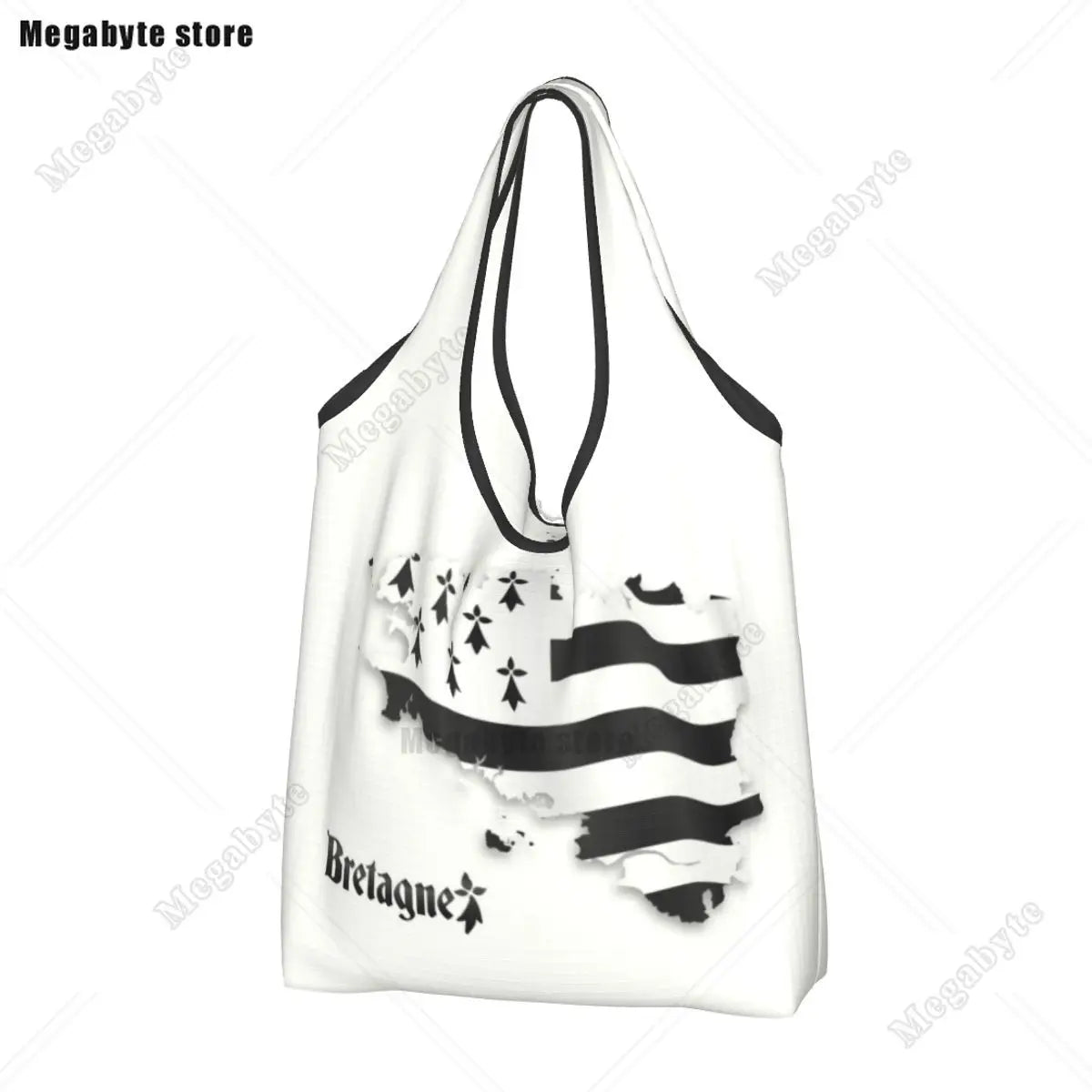 Brazil Flag Groceries Shopping Bag Cute Shopper Tote Shoulder Bag Big Capacity Portable Handbag