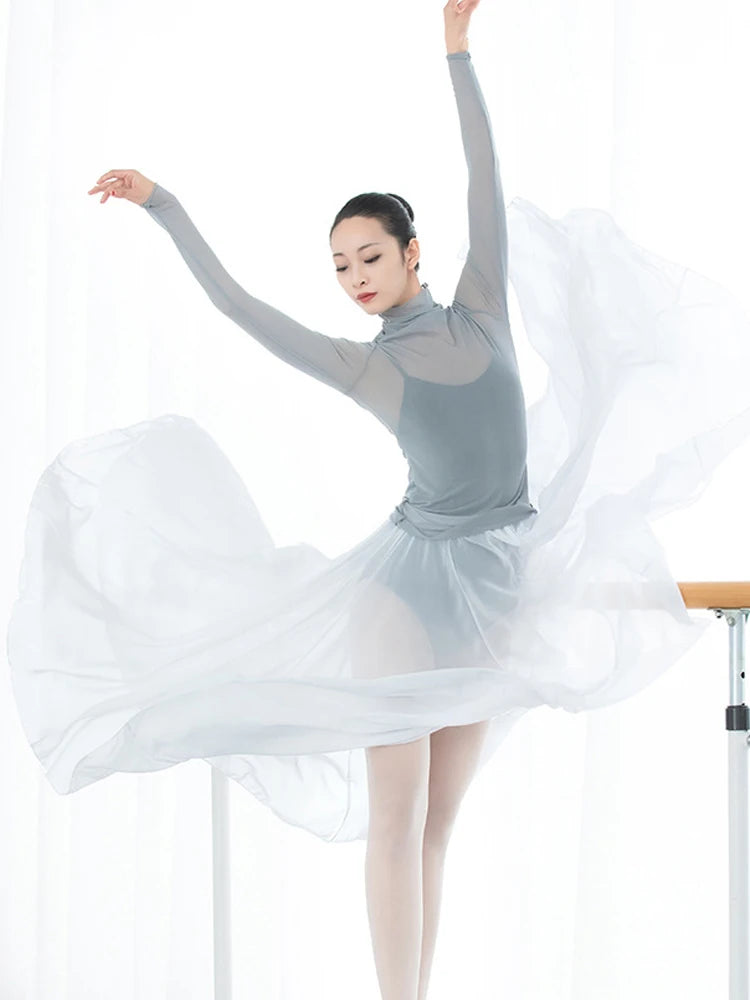 Modern Dance Practice Costume Full-Skirted Ballet Dress Performance Classical Dance Half-Length Dress