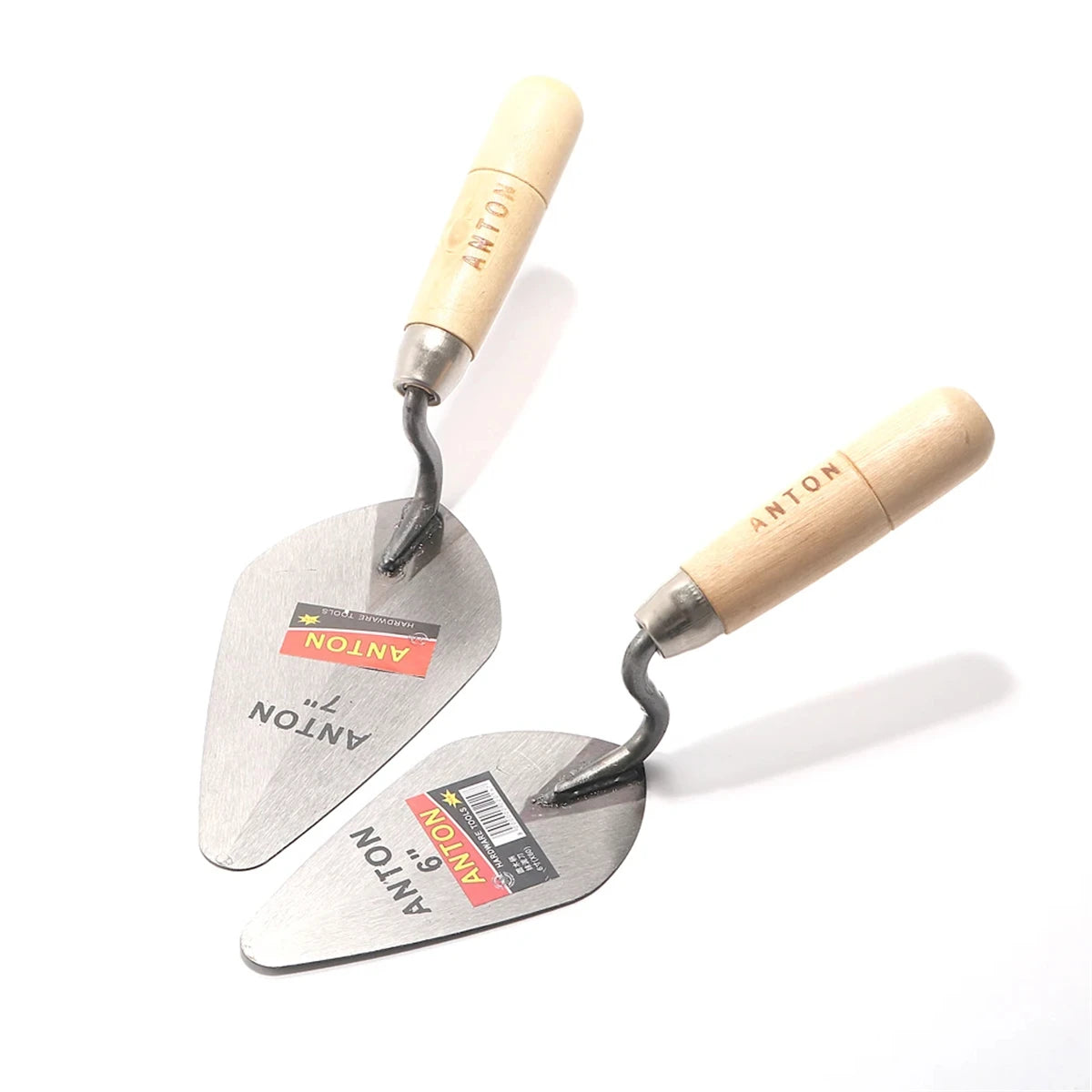 Carbon Steel Plastering Trowel 6 inch 7 inch Pointed Bricklaying Knife Round Wooden Handle Trowel Wall Brick Trowel Mason Tools