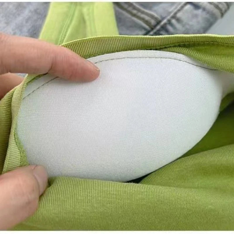 Pure Cotton Square Neck Vest for Women with Chest Pad Sling Bottoming Sexy Short Top Tank Top Women Wholesale 여성용 조끼