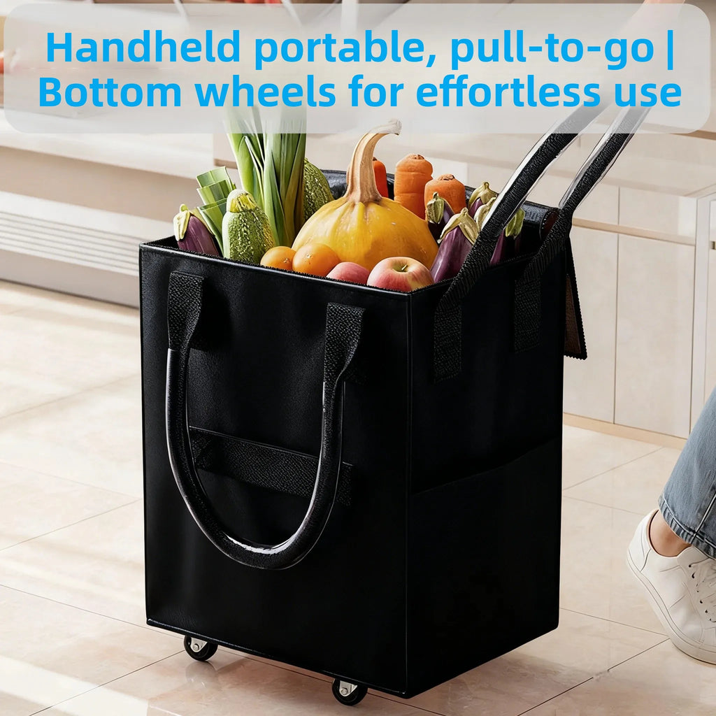 Reusable Grocery Bags on Wheels, Rolling Tote Bag, Shopping Trolley, Large Backpack Shopping Carts for Groceries