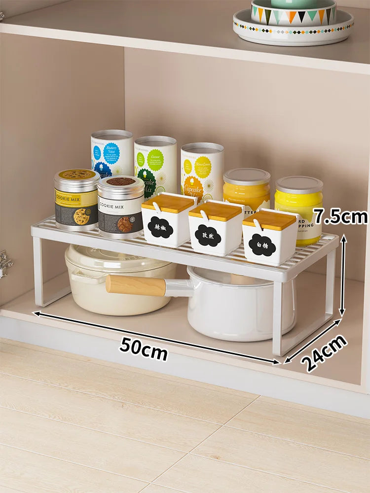 Kitchen Storage Rack Countertop Dish Pot Utensil Organizer Cabinet Inner Multi-layer Shelf Seasoning Tabletop Storage
