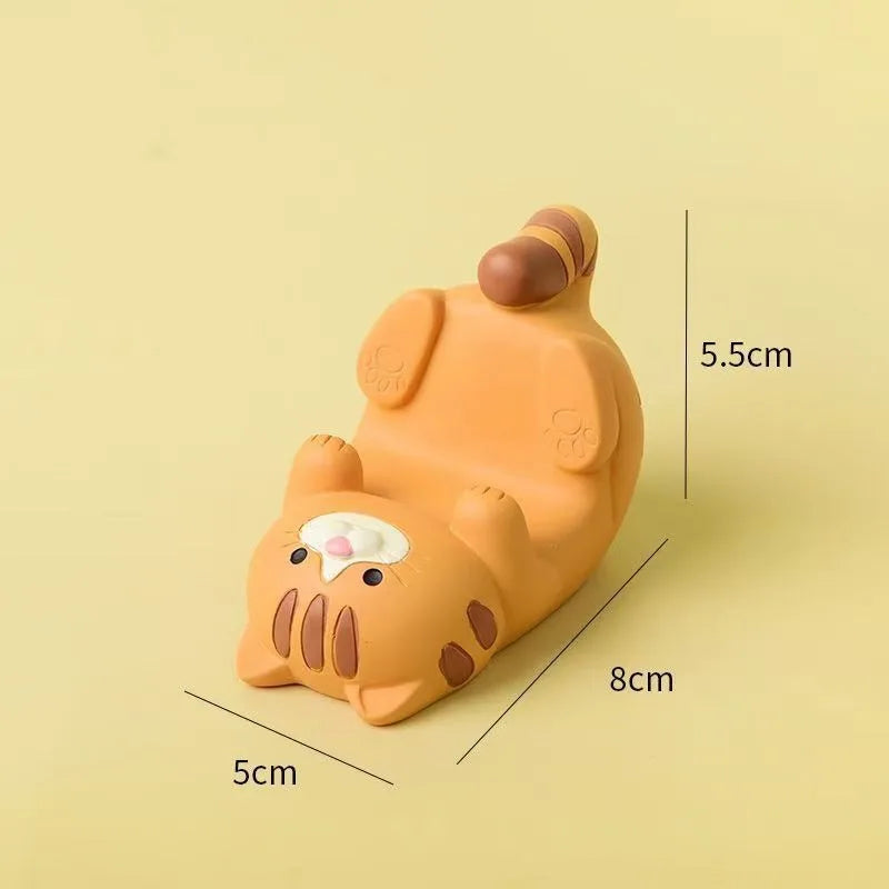 1Pcs Mobile Phone Holder Resin Japanese Groceries Cute Handmade Cat Tiger Tablet Small Ornament Atmosphere