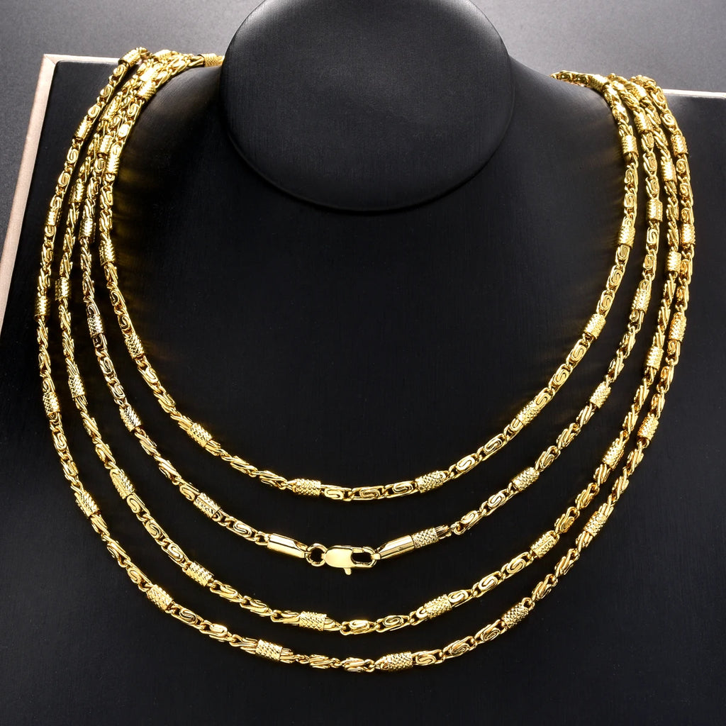 Trendy 18K Gold Plated Chain Necklace for Men Women Luxury Thick Cuban Link Jewelry Textured Design Statement Gift