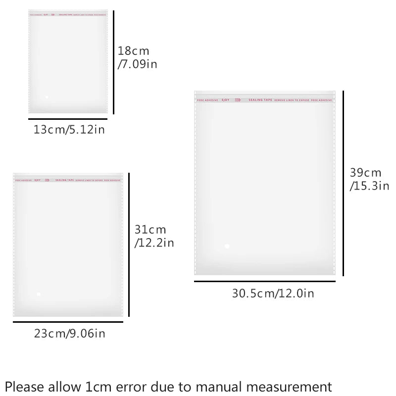 Transparent Storage Bag Groceries Accessories Storage Transparent Visible Plastic Self-adhesive Bag