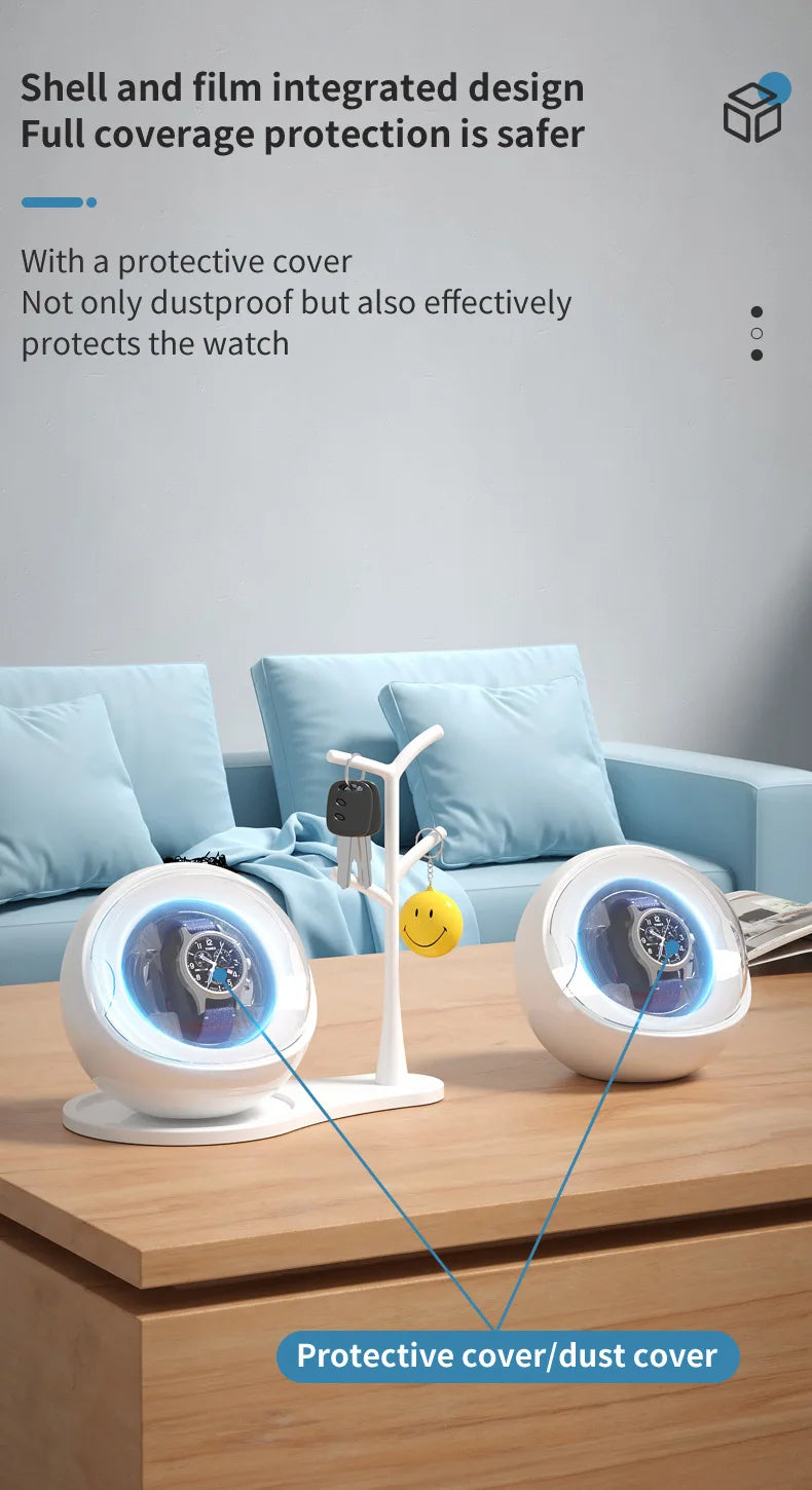 Watch Winder Automatic Mechanical Watch Rotator Silent Anti-Magnetic Motor USB Powered 1-2 Slots Storage Box
