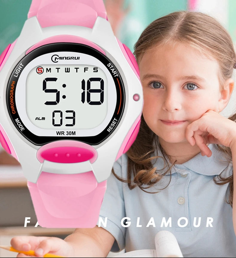 Children Watch Waterproof Digital Watch for Girls Boys Black LCD Electronic Sport Kid Watches Alarm Clocks Gifts