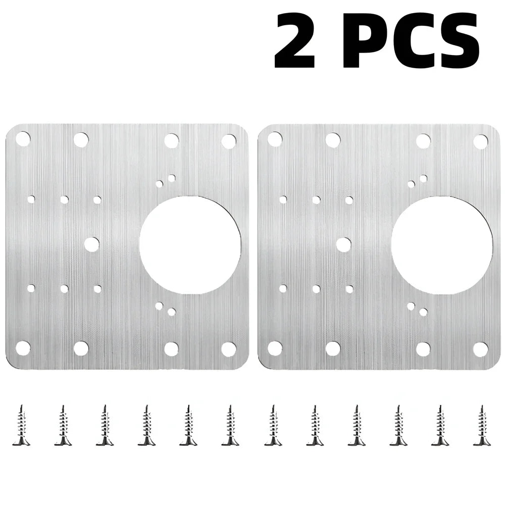 Cabinet Hinge Repair Plate Kit Kitchen Cupboard Door Hinge Mounting Plate with Holes Flat Fixing Brace Brackets House Hold Tools