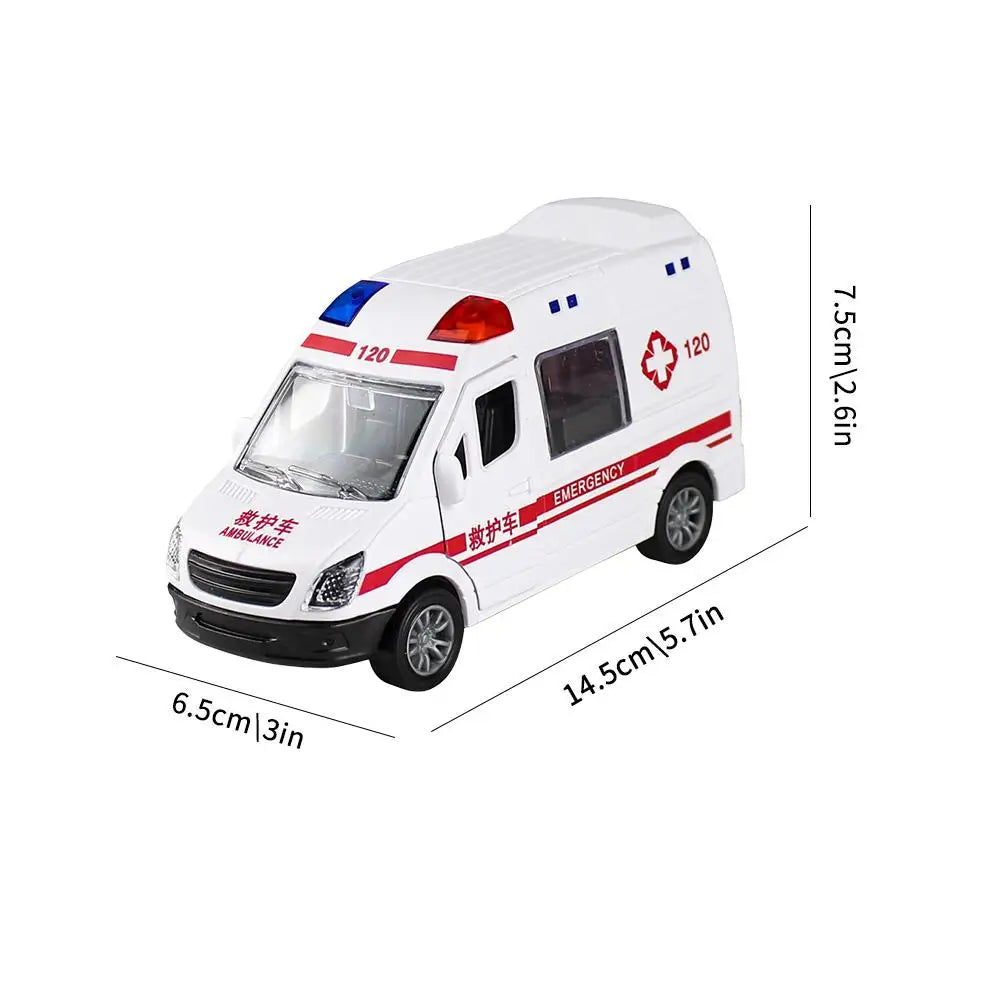 Children's Smooth Surface Coasting Toy Car Model:  Ambulance, Inertial Car battery needed