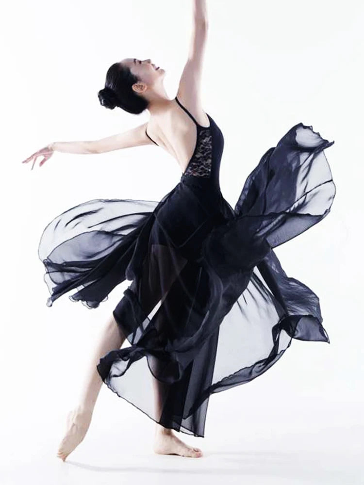 Modern Dance Practice Costume Full-Skirted Ballet Dress Performance Classical Dance Half-Length Dress