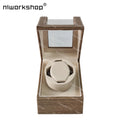 Watch Winder for Automatic Watches, Single Automatic Watch Winder Box with Quiet Motor, PU Leather, USB/Battery Powered