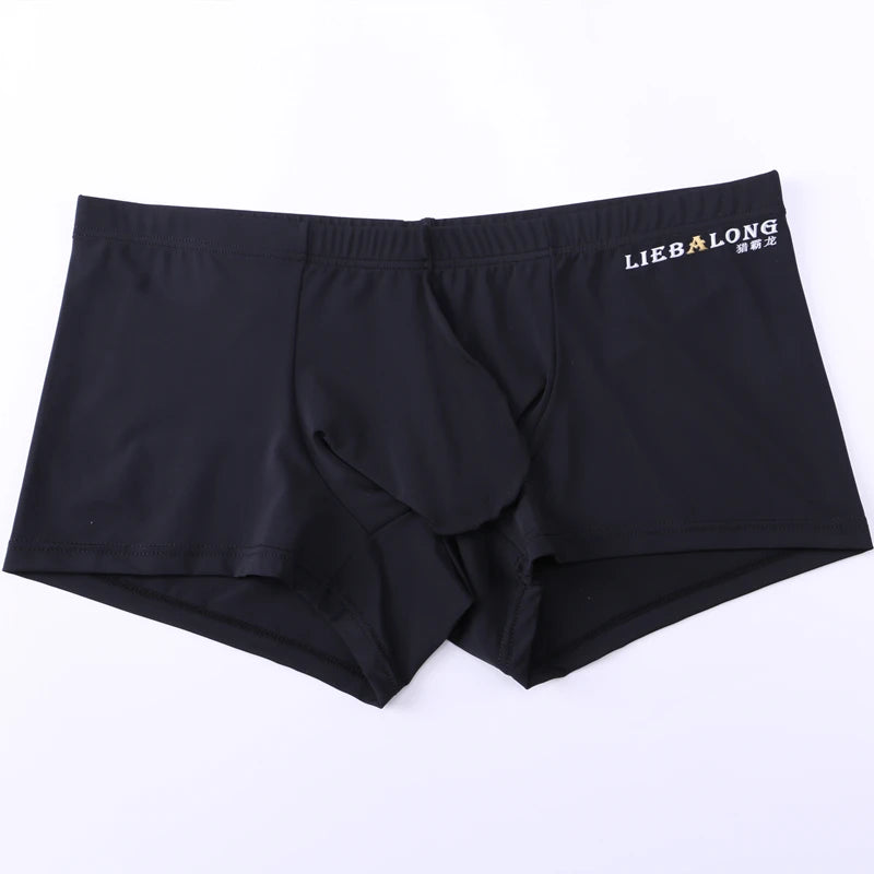 Men's Panties Men Ice Silk Boxers Underwear Sexy Boxer Shorts Underpants Big Bag Breathable High Elastic Hombre Boxershorts
